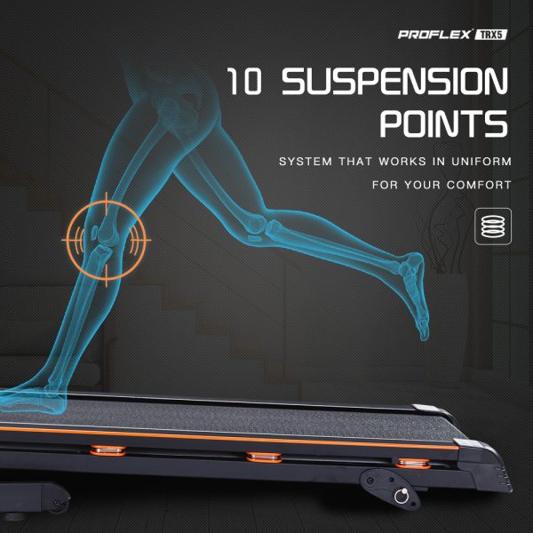 PROFLEX Electric Treadmill w/ Fitness Tracker Home Gym Exercise Equipment - Image 3