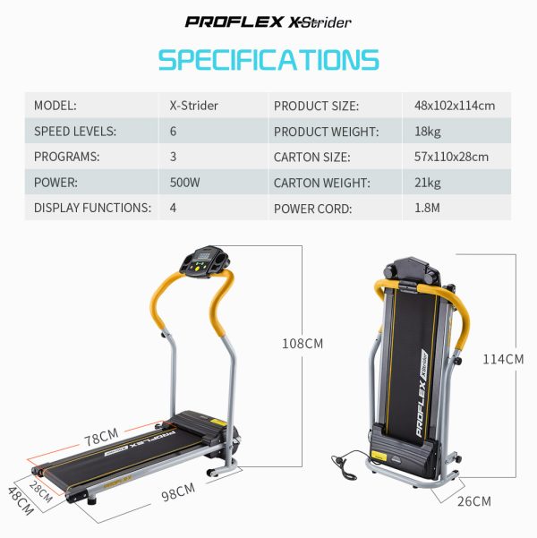 PROFLEX Mini Walking Treadmill Electric Power Exercise Machine Weight Loss Equipment - Image 6